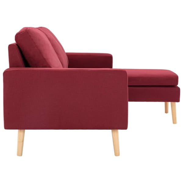 vidaXL 3-personers sofa med fodskammel stof vinrød