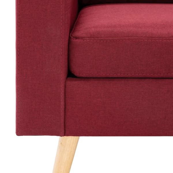 vidaXL 3-personers sofa med fodskammel stof vinrød