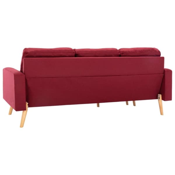 vidaXL 3-personers sofa med fodskammel stof vinrød