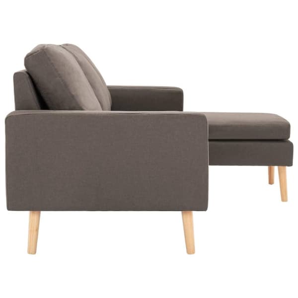 vidaXL 3-personers sofa med fodskammel stof gråbrun