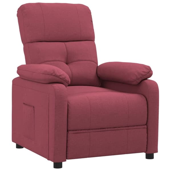 vidaXL Reclinerfåtölj vinröd tyg