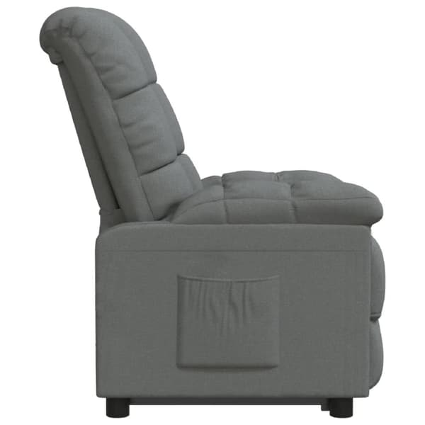 vidaXL Reclinerfåtölj mörkgrå tyg