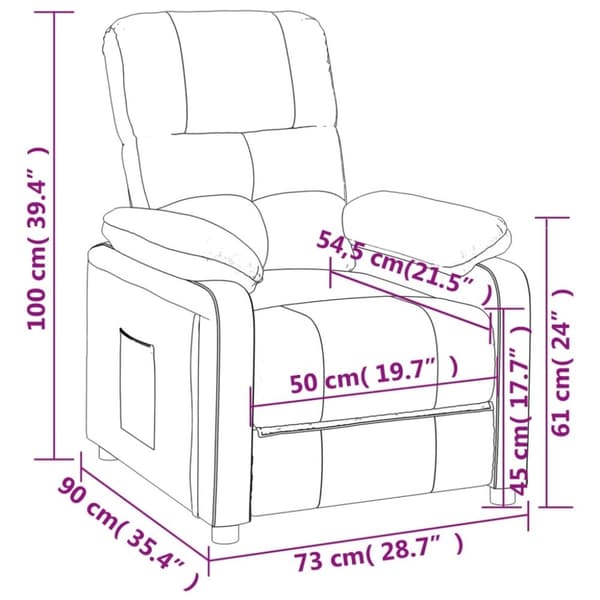 vidaXL Reclinerfåtölj svart tyg