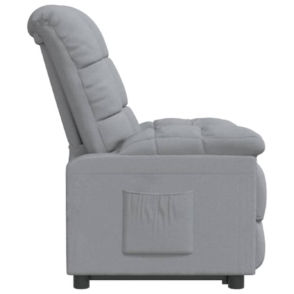 vidaXL Reclinerfåtölj ljusgrå tyg