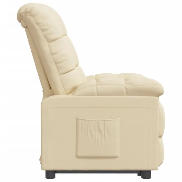 vidaXL Reclinerfåtölj gräddvit tyg