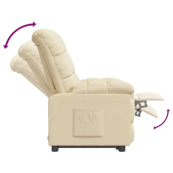 vidaXL Reclinerfåtölj gräddvit tyg