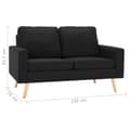 Miniatyrbillede 10 af 10: vidaXL sofasæt 2 dele stof sort