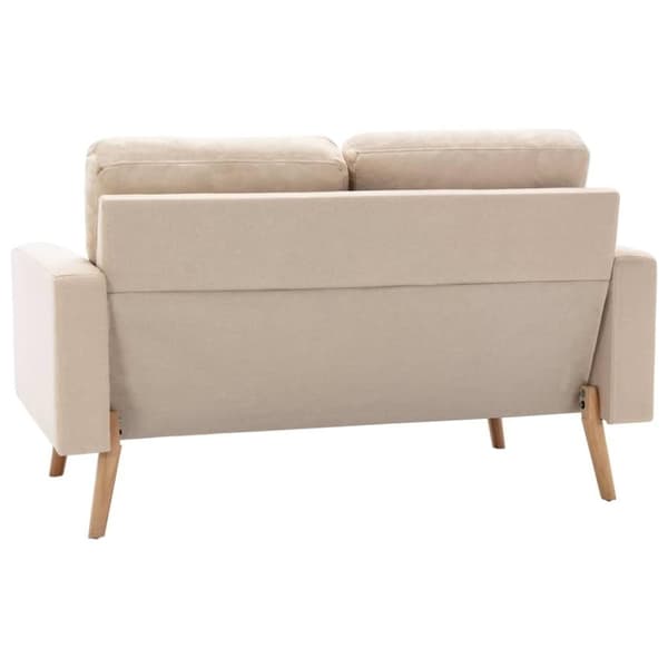 vidaXL 3056617  2 Piece Sofa Set Fabric Cream (288696+288706)