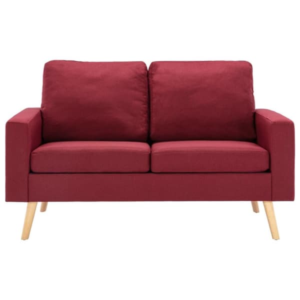 vidaXL 3056621 2 Piece Sofa Set Fabric Wine Red (288700+288710)
