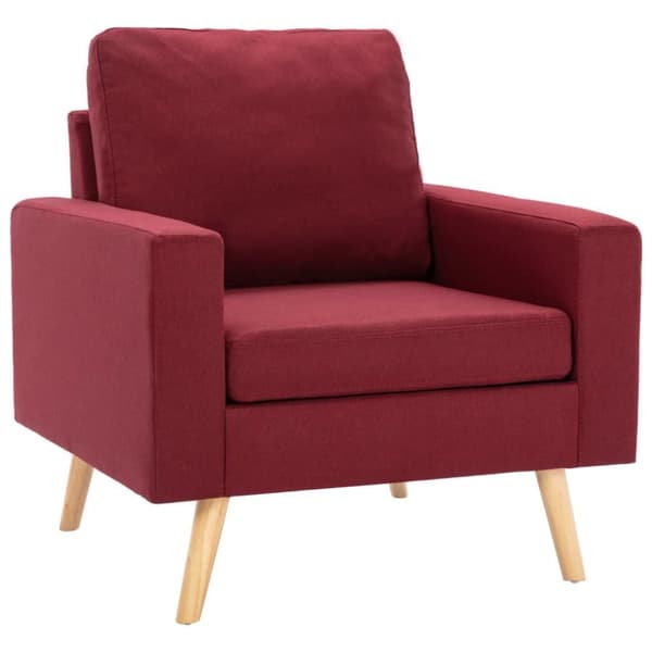 vidaXL 3056621 2 Piece Sofa Set Fabric Wine Red (288700+288710)