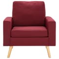 Miniatyrbillede 6 af 10: vidaXL 3056621  2 Piece Sofa Set Fabric Wine Red (288700+288710)