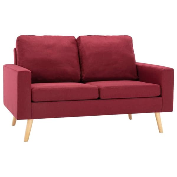 vidaXL 3056621 2 Piece Sofa Set Fabric Wine Red (288700+288710)