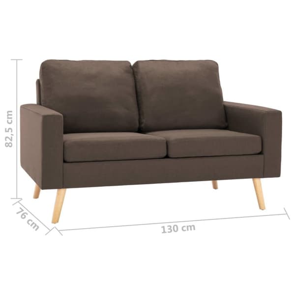 vidaXL 3056616 2 Piece Sofa Set Fabric Brown (288695+288705)