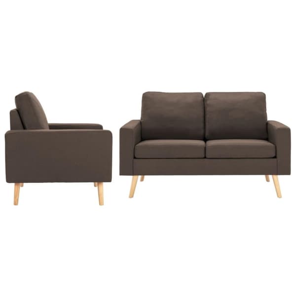vidaXL 3056616 2 Piece Sofa Set Fabric Brown (288695+288705)