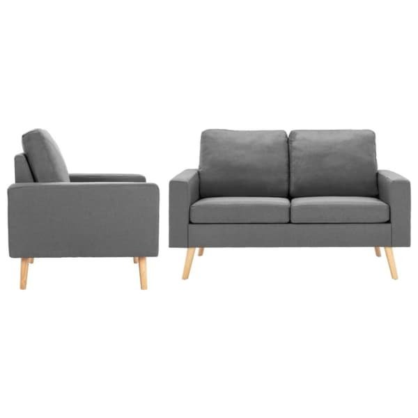 vidaXL sofasæt 2 dele stof lysegrå