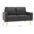 Miniatyrbillede 10 af 10: vidaXL sofasæt 2 dele stof mørkegrå