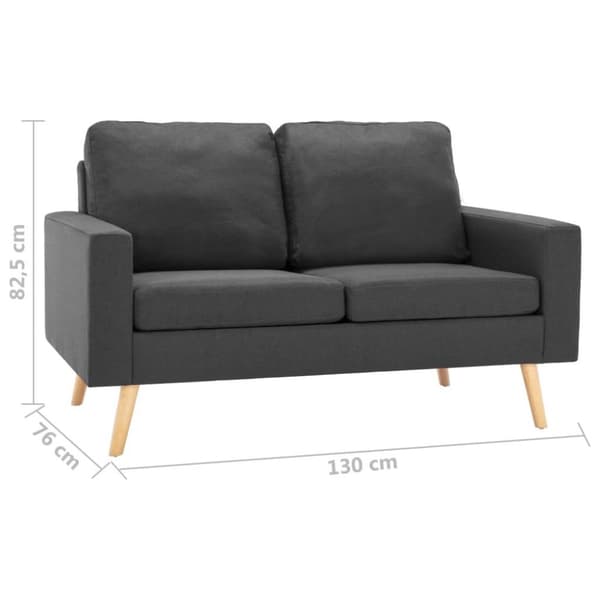 vidaXL sofasæt 2 dele stof mørkegrå