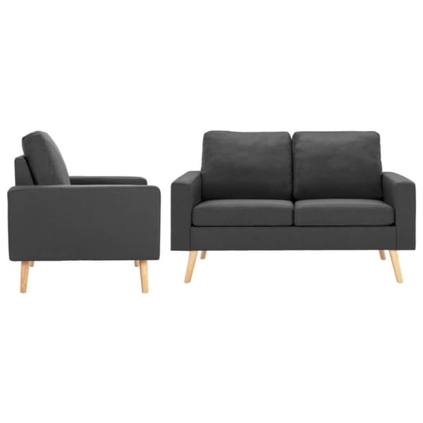 vidaXL sofasæt 2 dele stof mørkegrå