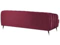 Pikkukuva 4 / 9: Sohva punainen kangas verhoilu 3 hengelle 195 x 70 cm chesterfield retro tyyli