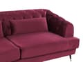 Pikkukuva 6 / 9: Sohva punainen kangas verhoilu 3 hengelle 195 x 70 cm chesterfield retro tyyli