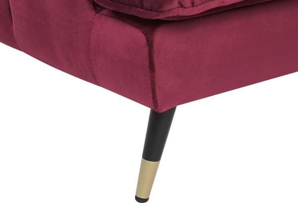 Sohva punainen kangas verhoilu 3 hengelle 195 x 70 cm chesterfield retro tyyli