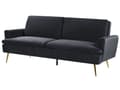 Miniatyrbillede 5 af 11: Sort 3-personers sovesofa med sovefunktion og gyldne retro ben
