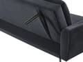 Miniatyrbillede 10 af 11: Sort 3-personers sovesofa med sovefunktion og gyldne retro ben