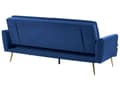 Miniatyrbillede 7 af 11: Navy blå 3-personers sovesofa med sovefunktion og gyldne retro ben