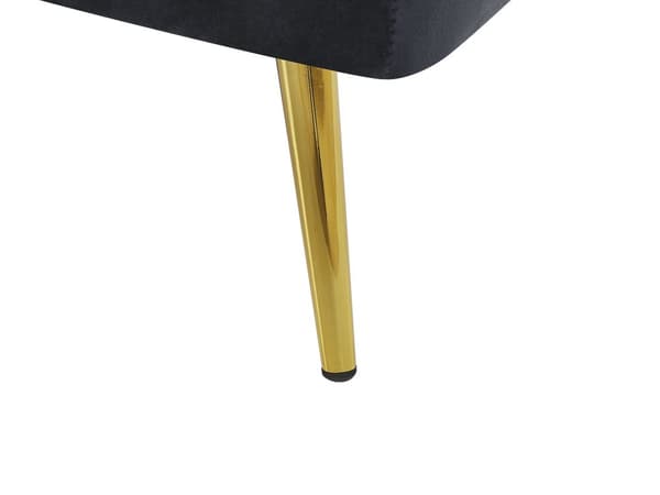 Sammet Soffa Svart 3-sits Klick Klack Gulda Metall Ben
