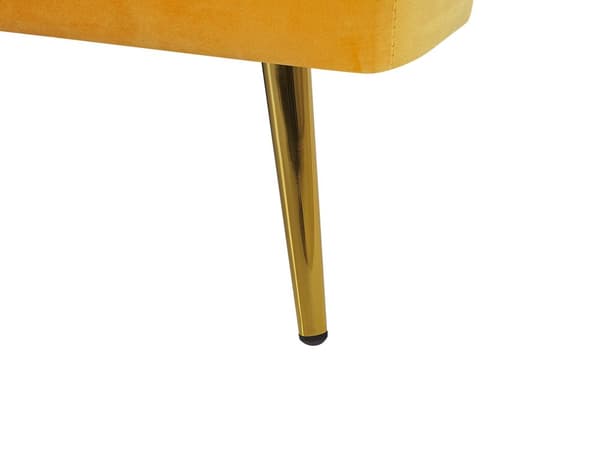 Sammet Bäddsoffa Gul 3-sits Klick Klack Gyllene Metall Ben