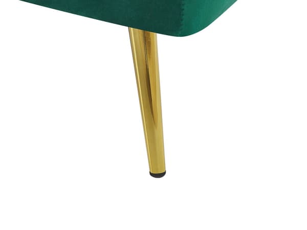 Sammet Soffa Mörkgrön 3-sits Klick Klack Gulda Metall Ben