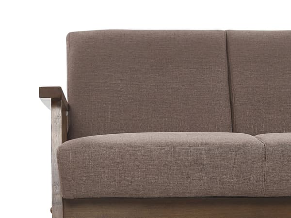 Soffa Brun Polyester Klädsel 2-sits Retro Design Träram Vardagsrumsoffa