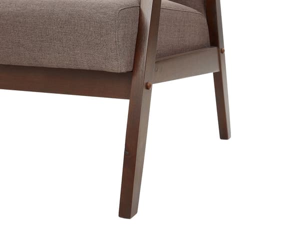 Soffa Brun Polyester Klädsel 2-sits Retro Design Träram Vardagsrumsoffa