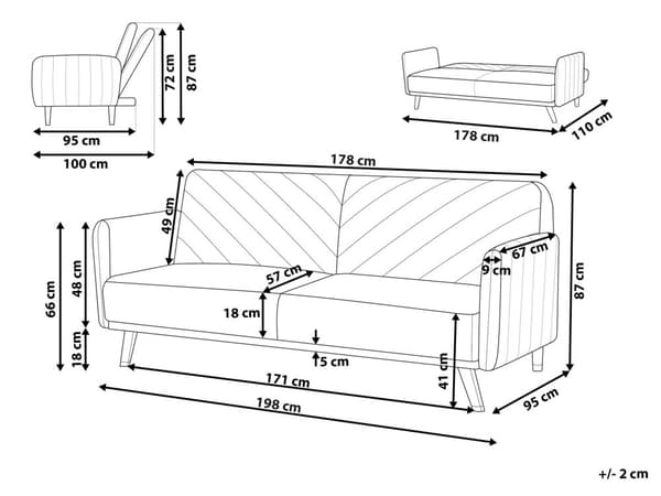 Sovesofa Beige Mørkt Træ Velour 3 pers Retro Glam Moderne Design Polyester Gummitræ Eukalyptustræ Fløjl Sofa 3-Personers Stue Indretning Møbel