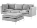 Pikkukuva 4 / 11: Sohva harmaa 235 x 84 x 85 cm sametti metalli puu kolmelle rahi moduulisohva moderni
