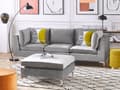 Pikkukuva 2 / 11: Sohva harmaa 235 x 84 x 85 cm sametti metalli puu kolmelle rahi moduulisohva moderni