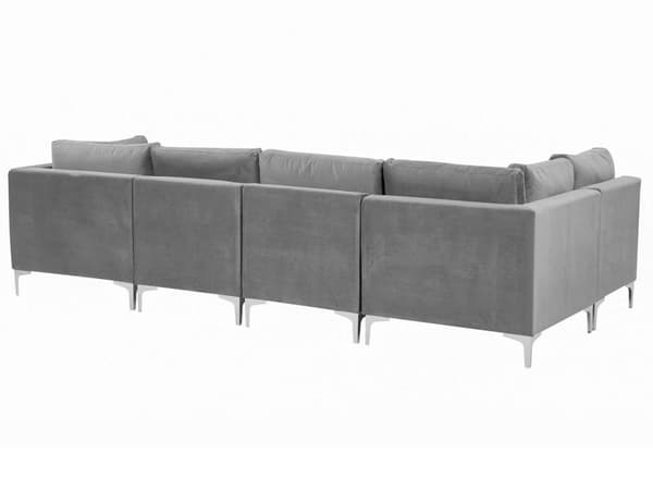 Kulmasohva harmaa 300 x 84 x 150 cm sametti metalli puu viidelle moduuli oikea rahi moderni