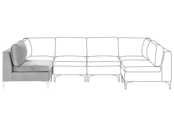 Keskiosa harmaa 65 x 84 x 85 cm sametti metalli puu keskimoduuli irrotettava päällinen moderni