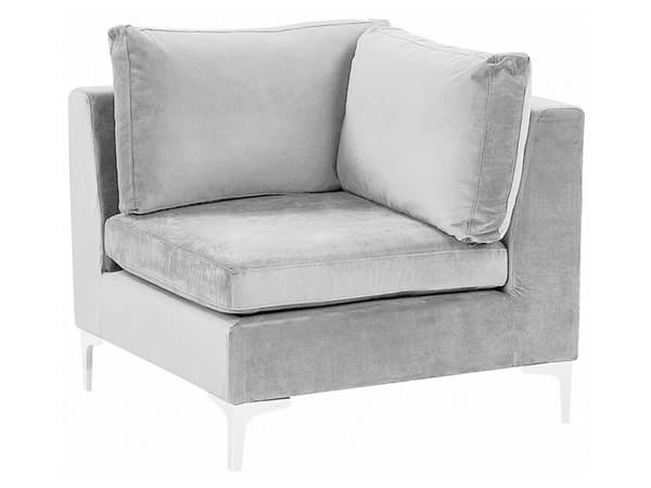 Kulmaosa harmaa 85 x 84 x 85 cm sametti metalli puu kulmamoduuli irrotettava päällinen moderni
