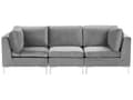 Pikkukuva 1 / 11: Sohva harmaa 235 x 84 x 85 cm sametti metalli puu kolmelle moduulisohva moderni