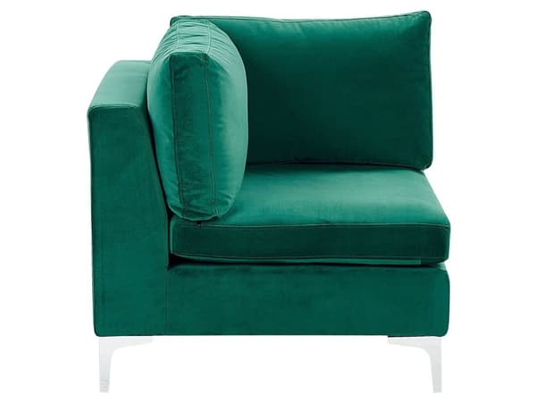 Kulmaosa vihreä 85 x 84 x 85 cm sametti metalli puu kulmamoduuli irrotettava päällinen moderni