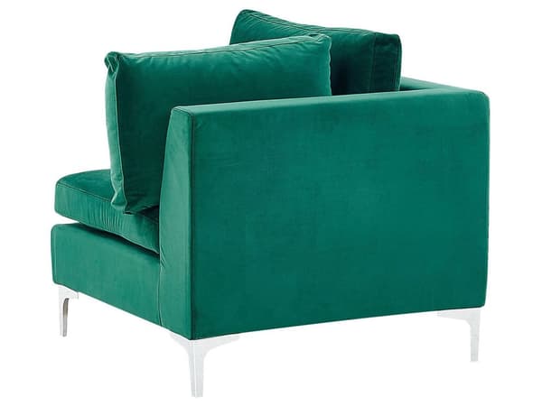 Kulmaosa vihreä 85 x 84 x 85 cm sametti metalli puu kulmamoduuli irrotettava päällinen moderni
