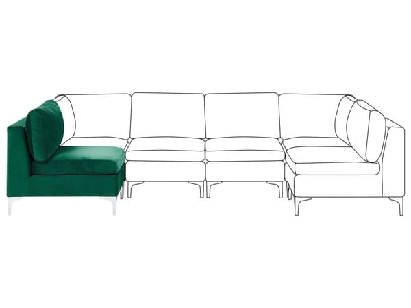 Keskiosa vihreä 65 x 84 x 85 cm sametti metalli puu keskimoduuli irrotettava päällinen moderni