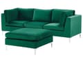 Pikkukuva 4 / 11: Sohva vihreä 235 x 84 x 85 cm sametti metalli puu kolmelle rahi moduulisohva moderni