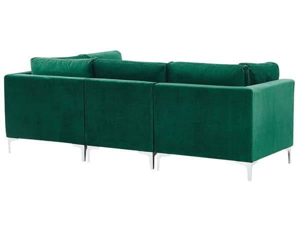 Sohva vihreä 235 x 84 x 85 cm sametti metalli puu kolmelle rahi moduulisohva moderni