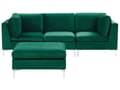 Pikkukuva 1 / 11: Sohva vihreä 235 x 84 x 85 cm sametti metalli puu kolmelle rahi moduulisohva moderni