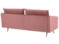 Miniatyrbild 7 av 11: Soffa Rosa Sammet 3-sits Ryggdynor Metall Gulda Ben Retro Glam