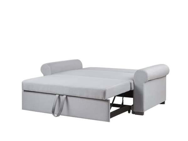 Lysegrå polstret polyester sovesofa retrostil 2 pers. sofa