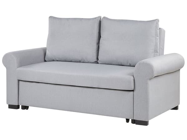 Lysegrå polstret polyester sovesofa retrostil 2 pers. sofa