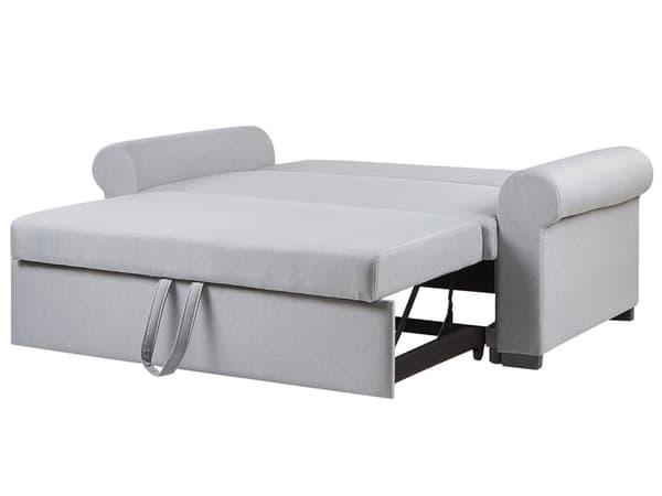 Lysegrå polstret polyester sovesofa retrostil 2 pers. sofa